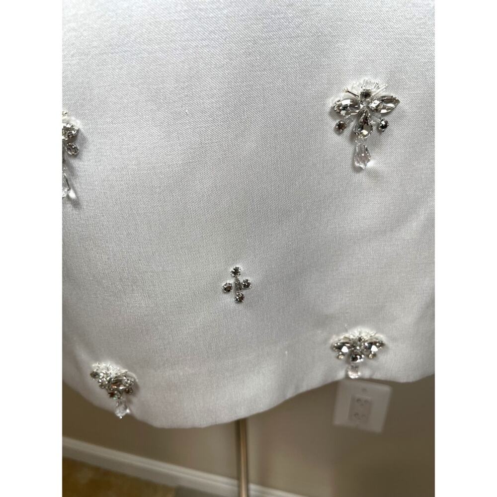 RETROFETE Tylee Crystal Embellished Satin White Mini Dress Size XS - Picture 6 of 16